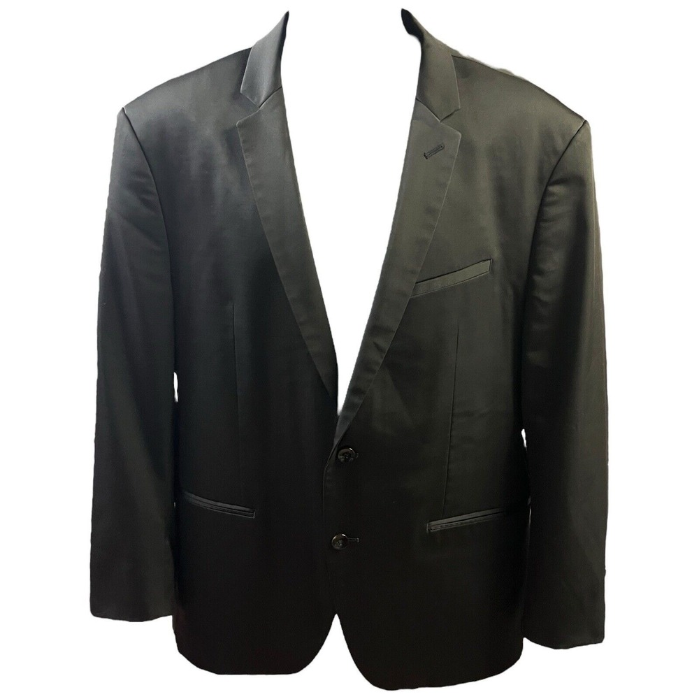 Zara Man Jacket Size 46 Black Single Breasted 2-Button Notched Lapel Minimalist